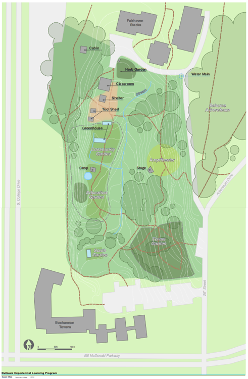drawn map of the Outback Farm