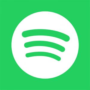 spotify icon white circle with three green dashes within a green box 