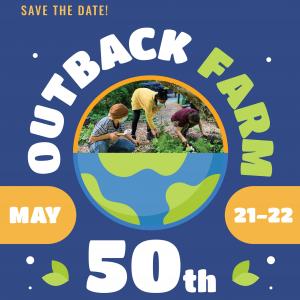 Poster shows Outback Farm 50th anniversary details